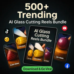 🔥NEW LAUNCH: 500+ Viral AI Glass Cutting Vlogging Reels