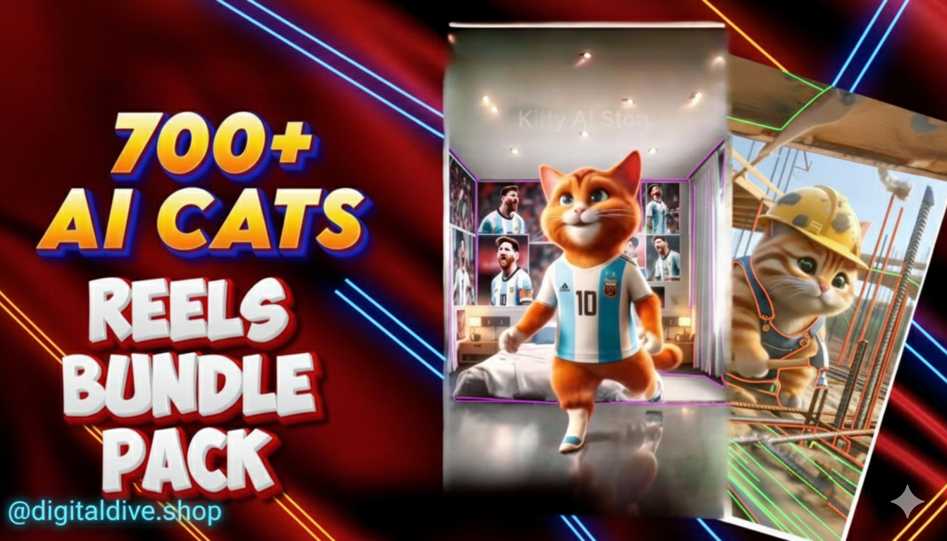 🔥New Launch🔥 🐱 Viral Content Goldmine: 700+ AI Cat Reels Bundle (No Copyright / No Watermark) - Image 2