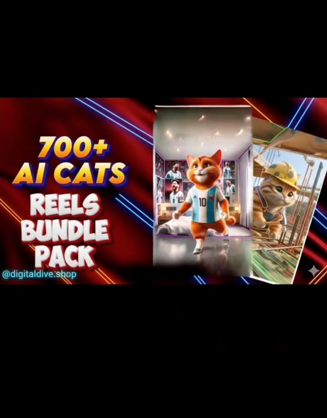 🔥New Launch🔥 🐱 Viral Content Goldmine: 700+ AI Cat Reels Bundle (No Copyright / No Watermark)