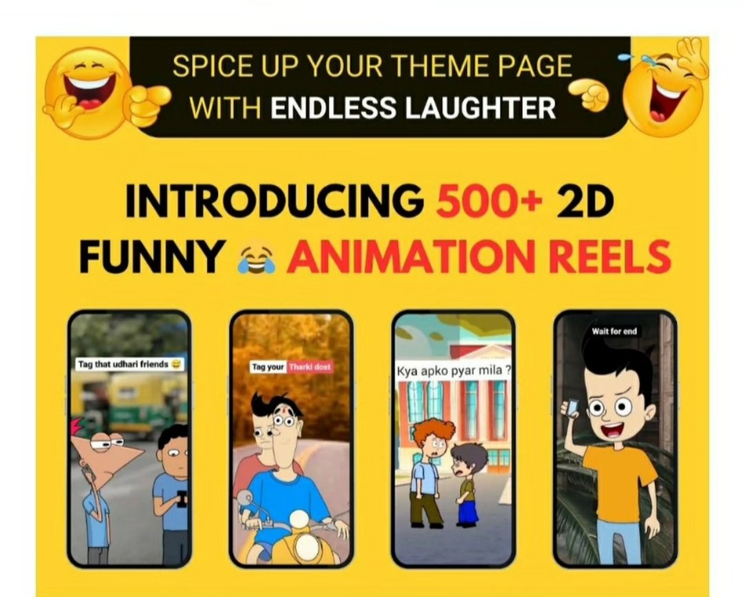 🔥New Launch 🎬 The Ultimate 500+ Funny 2D Cartoon Animation Reels Bundle pack🔥