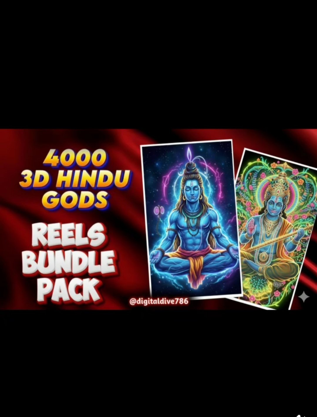 🔥 New Launch 🔥The Divine Digital Library 4000 3D Hindu God Devotional Reels Bundle Pack