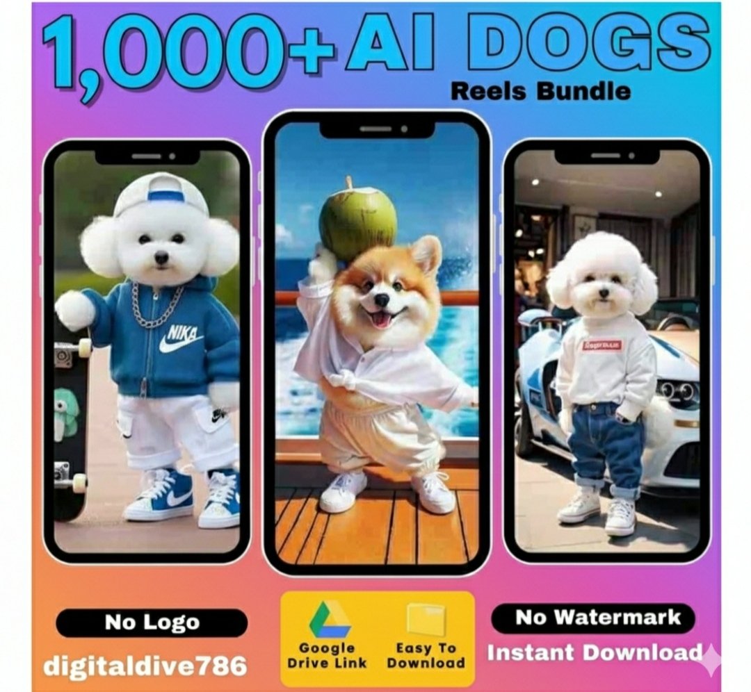🔥New Launch🐶 The Ultimate 1000+ AI Dog Reels Bundle: Viral Content Done For You!