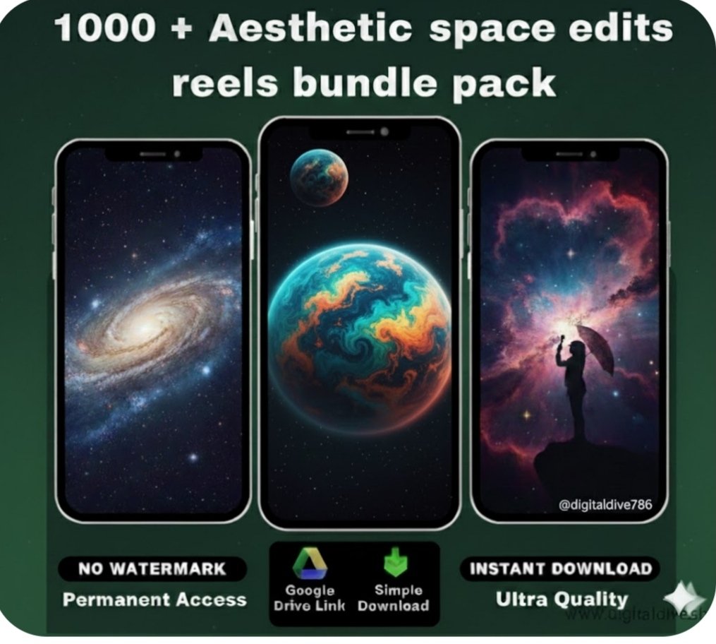 ð¥NEW PRODUCT LAUNCHð¥ 1000 Aesthetic Space Reels Bundle Pack
