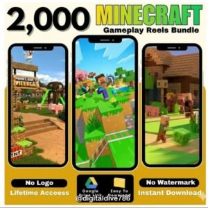 🎮Ultimate Minecraft Content Vault: 2000 Royalty-Free Gameplay Reels